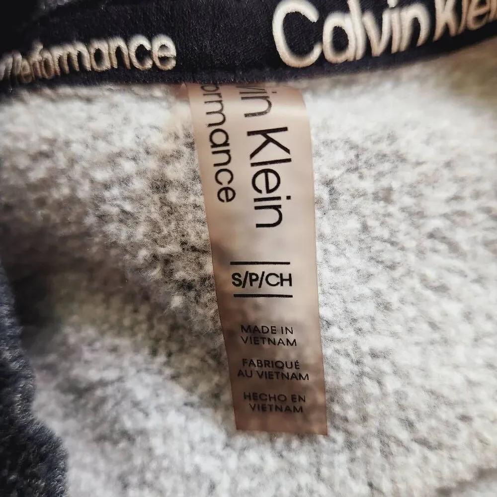 Calvin Klein Performance Gray Cropped Logo Sweatshirt Size Small Gray Sweatshirt